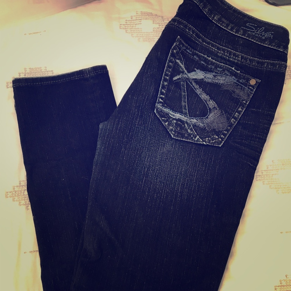 Silver Jeans- low rise skinny- dark indigo wash